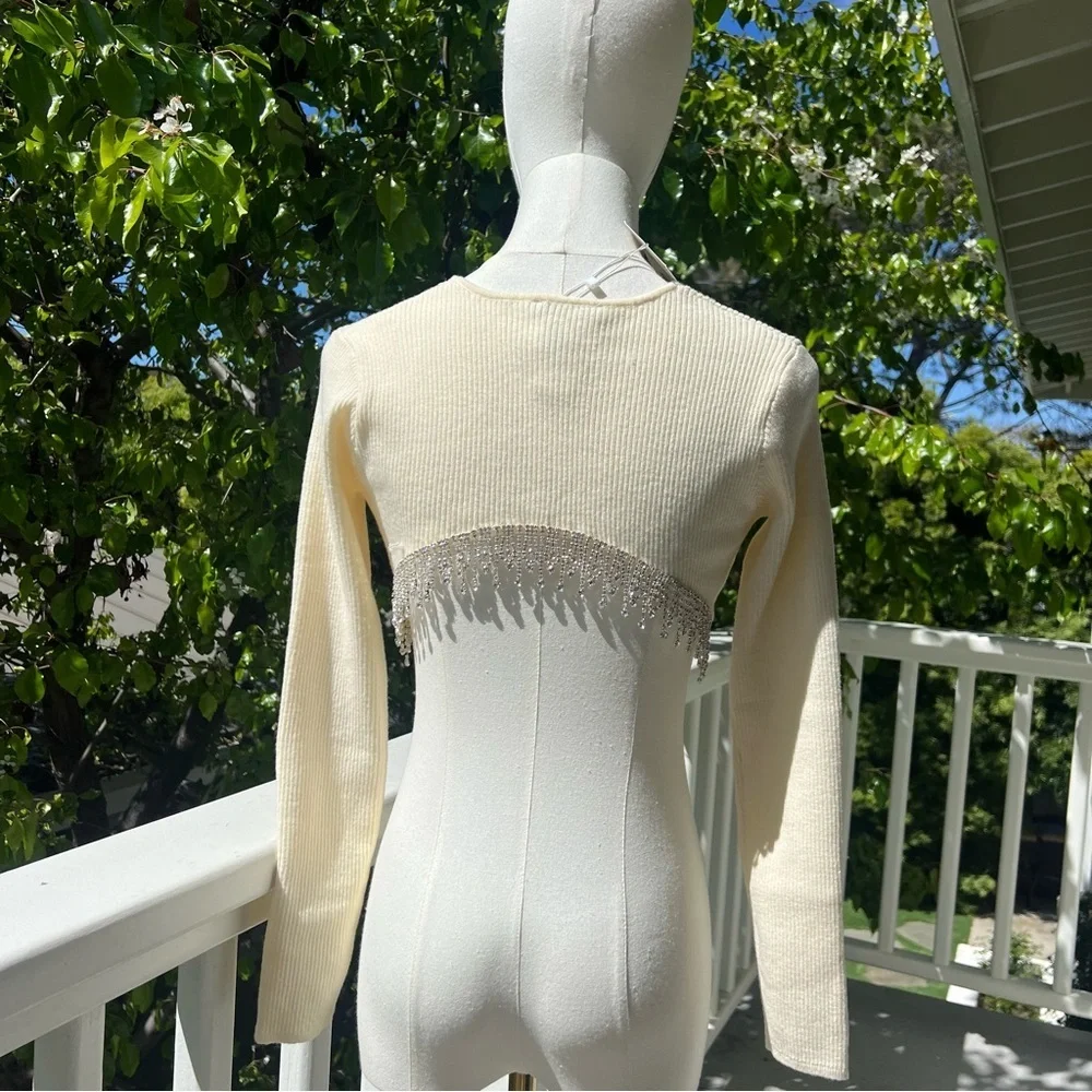 Rhinestone Soft Crop Top - Picture 4 of 10